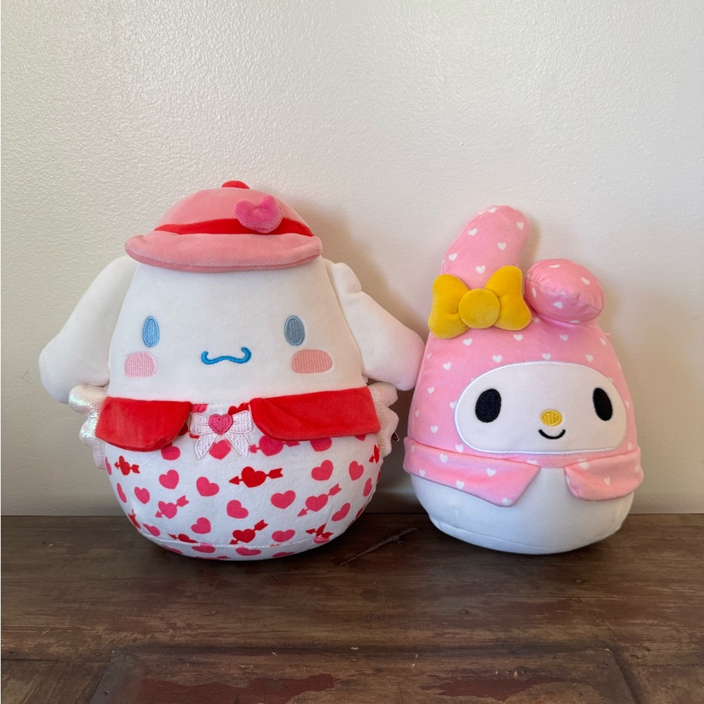 Squishmallows set of 2 Cinnamoroll‎ My Melody plushie stuffed animal Valentines